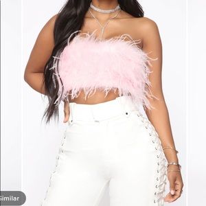 Light pink feather tube top brand new